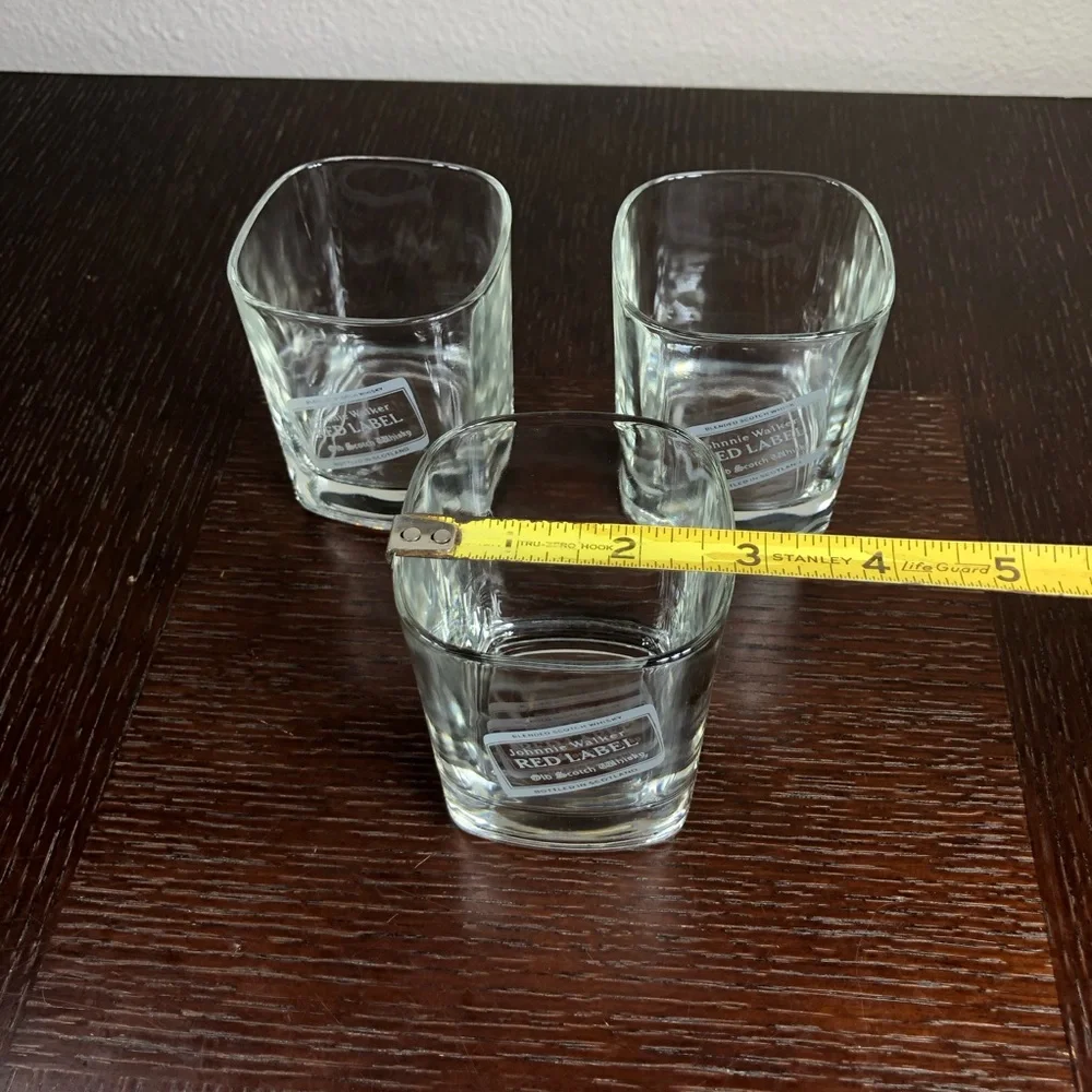 Johnnie Walker Red Label 3 ViTG. Lo-Ball Scotch Old Fashioned Whiskey Glasses